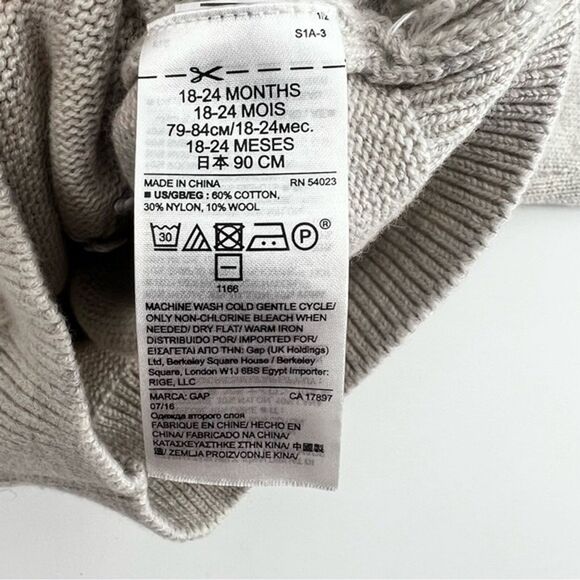 Baby Gap Sweater 18-24M Gray Blue Spooky Crewneck Wool Halloween - Picture 4 of 5